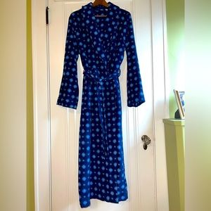 L.L. Bean Women’s Fleece Robe Large Blue Snowflake Pattern ❄️So cozy!❄️